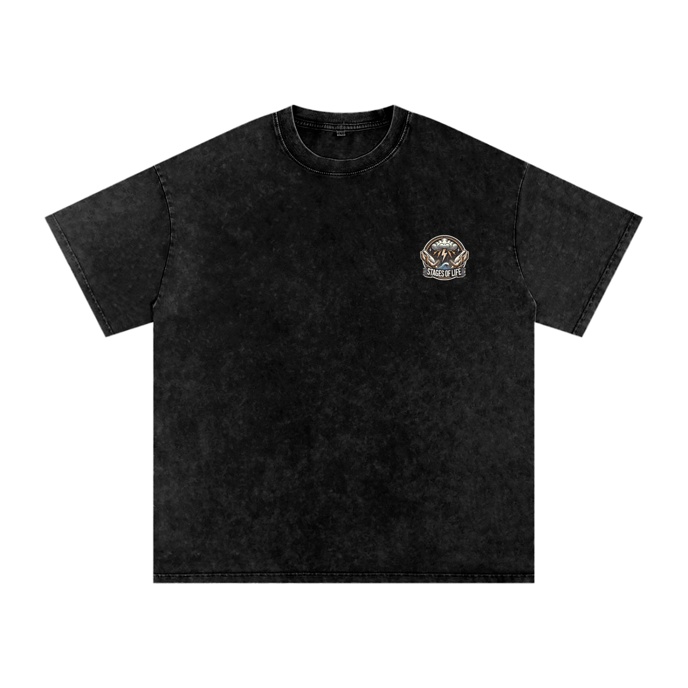 Snow Washed Oversized Cotton T-Shirt - STAGES OF LIFE