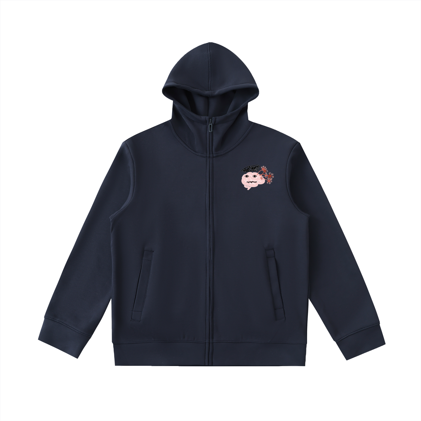 Essential Heavyweight High Neck Hoodie - Brain Frazzled