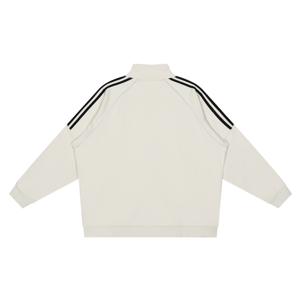 Reflection Striped Raglan Sleeve Jacket - STAGES OF LIFE
