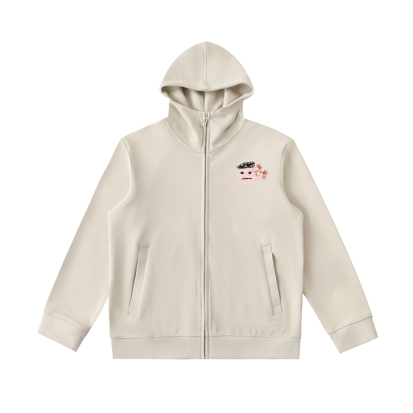 Essential Heavyweight High Neck Hoodie - Brain Frazzled