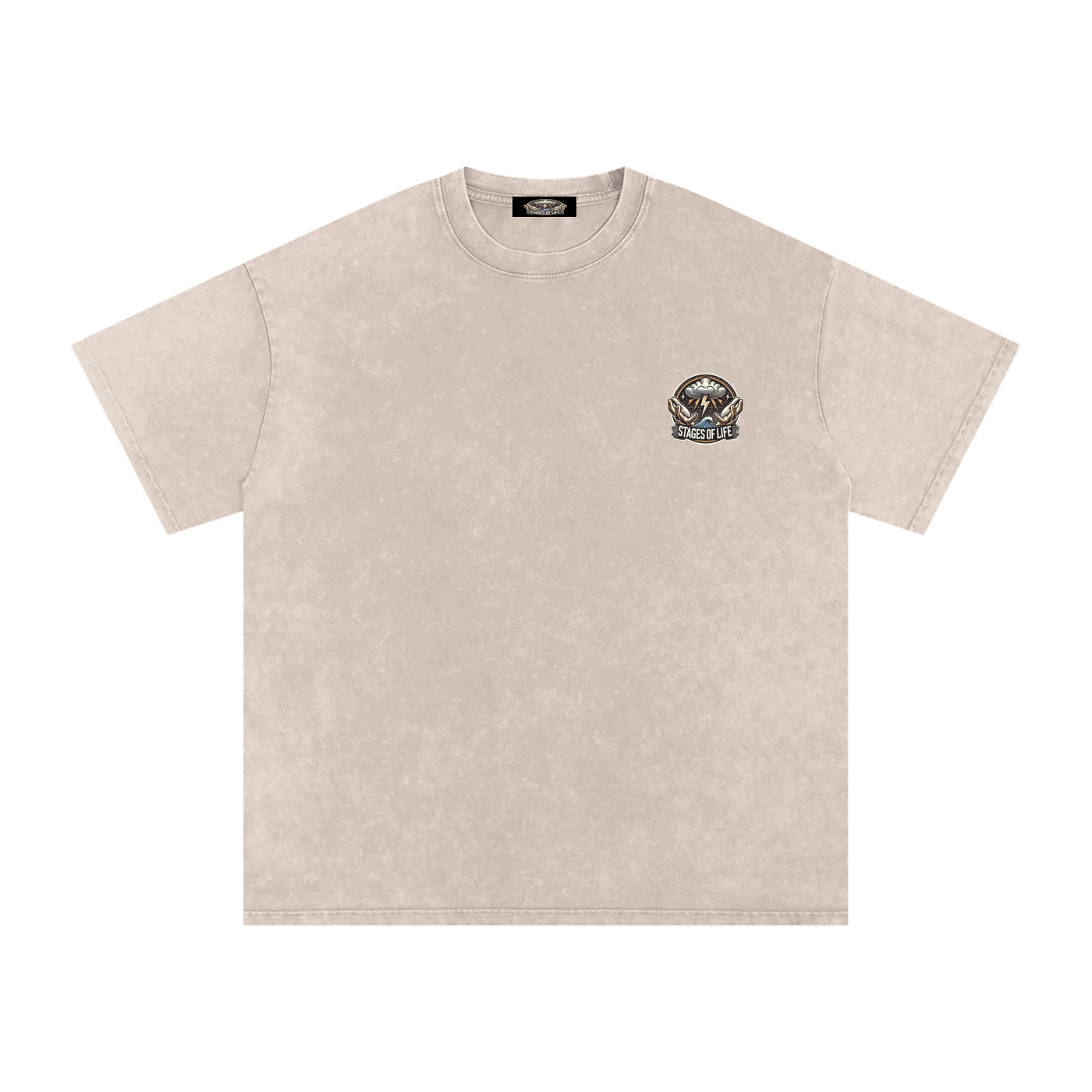 Snow Washed Oversized Cotton T-Shirt - STAGES OF LIFE