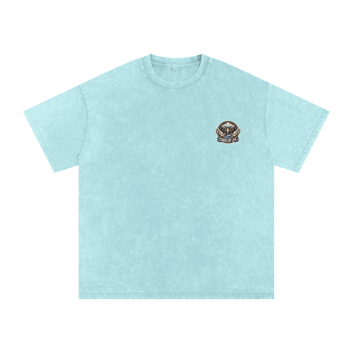 Snow Washed Oversized Cotton T-Shirt - STAGES OF LIFE