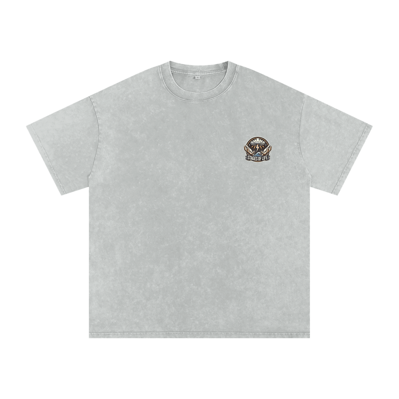 Snow Washed Oversized Cotton T-Shirt - STAGES OF LIFE