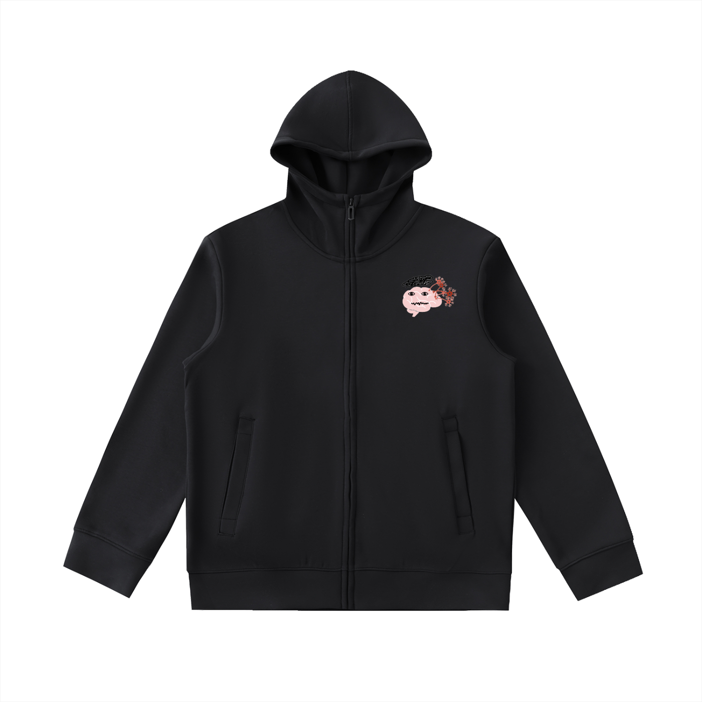 Essential Heavyweight High Neck Hoodie - Brain Frazzled
